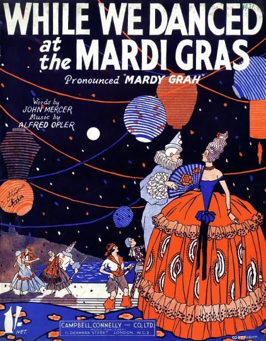 Framed Print : Music cover, While We Danced at the Mardi Gras Framed Print : Music cover, While We Danced at the Mardi Gras