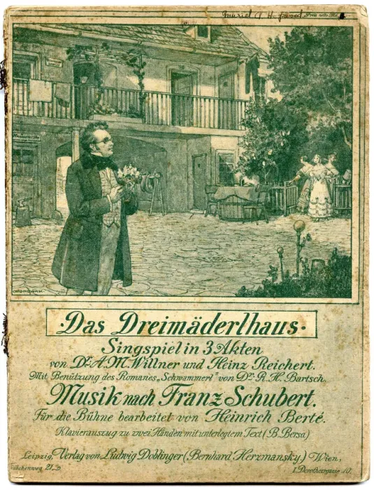 Framed Print : Music cover, Das Dreimaderlhaus, by Franz Schubert Framed Print : Music cover, Das Dreimaderlhaus, by Franz Schubert
