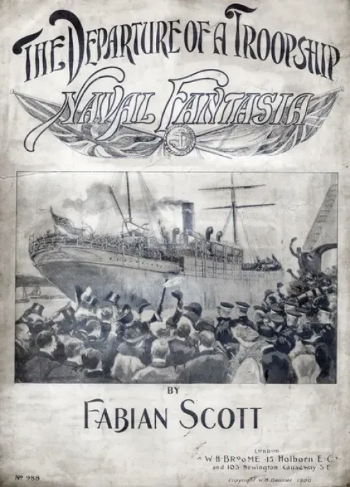 Framed Print : Music cover, The Departure of a Troopship, Naval Fantasia Framed Print : Music cover, The Departure of a Troopship, Naval Fantasia