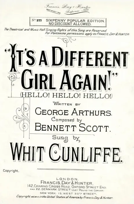 Framed Print : Music cover, Its a Different Girl Again Framed Print : Music cover, Its a Different Girl Again