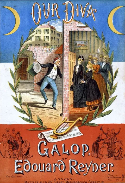 Framed Print : Music cover, Our Diva Galop by Edouard Reyner Framed Print : Music cover, Our Diva Galop by Edouard Reyner