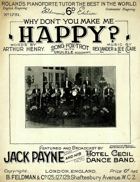 Framed Print : Music cover, Why Don't You Make Me Happy? Framed Print : Music cover, Why Don't You Make Me Happy?