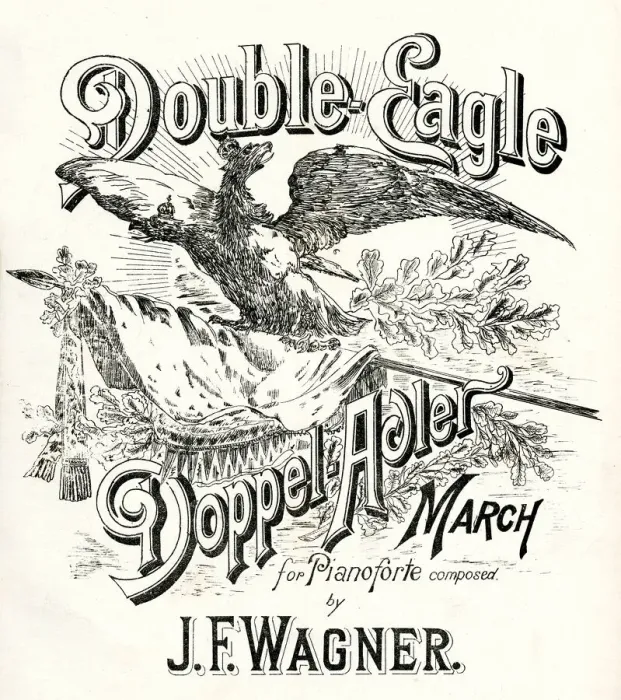 Framed Print : Music cover, Double Eagle March by J F Wagner Framed Print : Music cover, Double Eagle March by J F Wagner