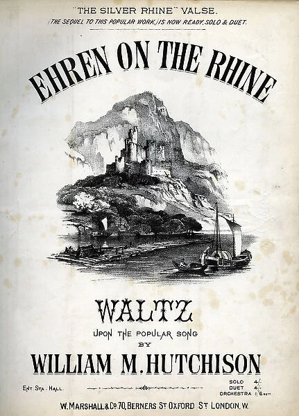 Music cover, Ehren on the Rhine, Waltz