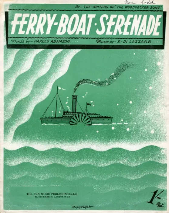 Framed Print : Music cover, Ferry-Boat Serenade Framed Print : Music cover, Ferry-Boat Serenade