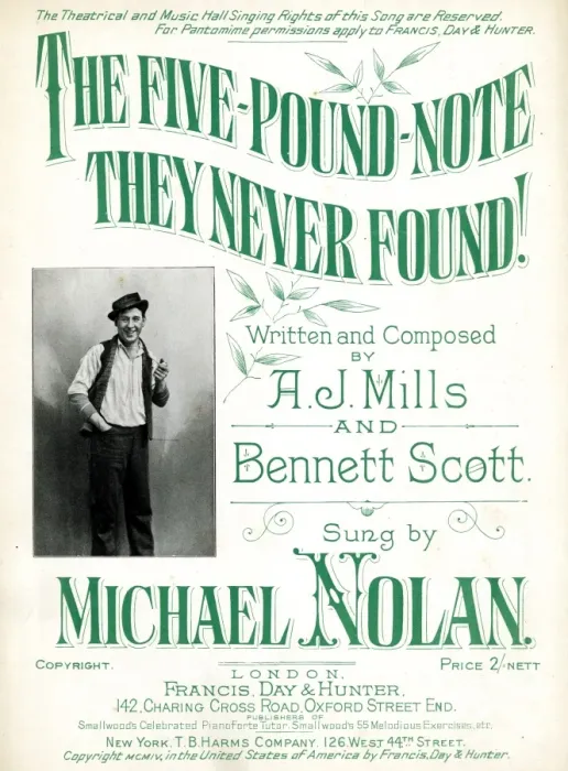 Framed Print : Music cover, The Five-Pound-Note They Never Found
