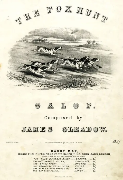 Framed Print : Music cover, The Fox Hunt Galop, by James Gleadow Framed Print : Music cover, The Fox Hunt Galop, by James Gleadow