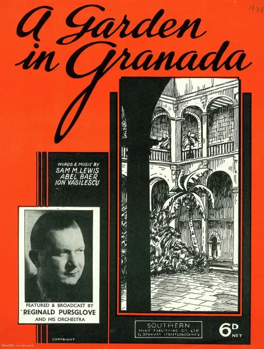 Framed Print : Music cover, A Garden in Granada Framed Print : Music cover, A Garden in Granada