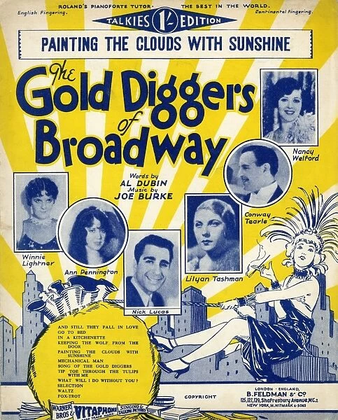Music cover, The Gold Diggers of Broadway