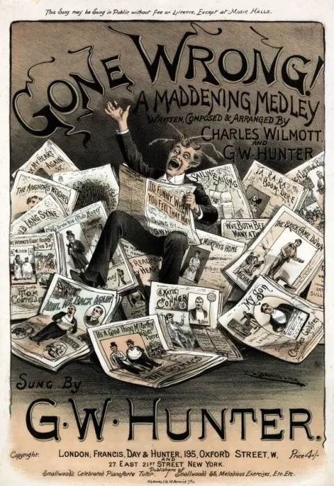 Framed Print : Music cover, Gone Wrong! A Maddening Medley Framed Print : Music cover, Gone Wrong! A Maddening Medley