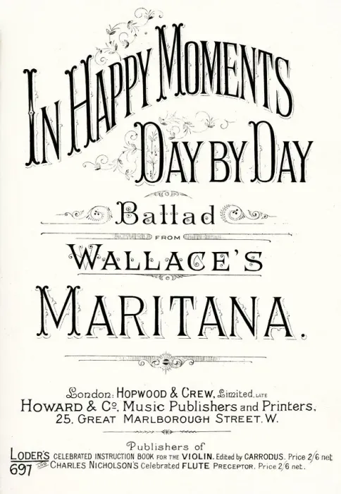 Framed Print : Music cover, In Happy Moments Day by Day Framed Print : Music cover, In Happy Moments Day by Day