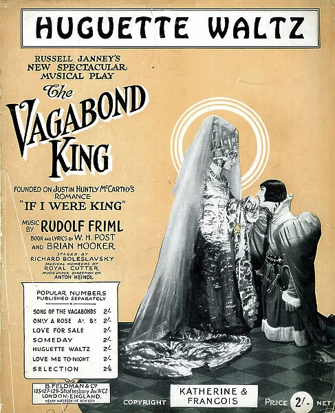 Music cover, Huguette Waltz from The Vagabond King