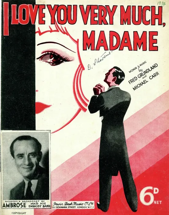 Framed Print : Music cover, I Love You Very Much, Madame Framed Print : Music cover, I Love You Very Much, Madame