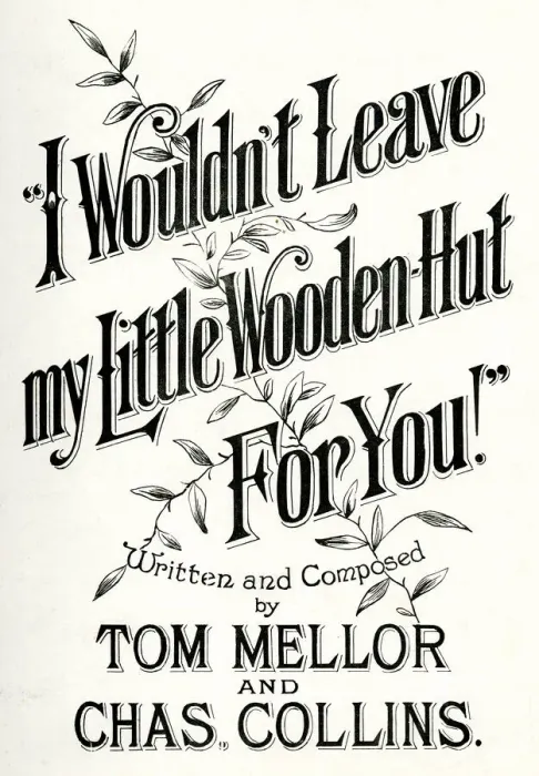 Framed Print : Music cover, I Wouldn t Leave my Little Wooden Hut For You Framed Print : Music cover, I Wouldn t Leave my Little Wooden Hut For You