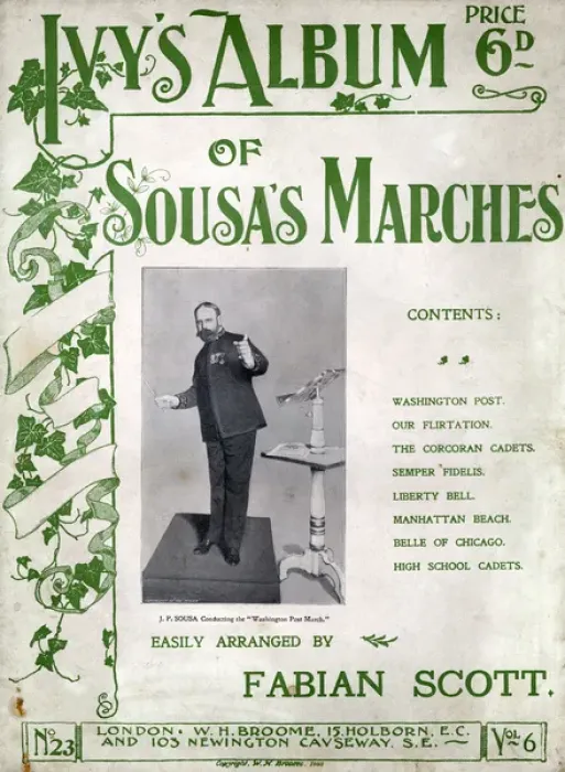 Framed Print : Music cover, Ivys Album of Sousas Marches Framed Print : Music cover, Ivys Album of Sousas Marches