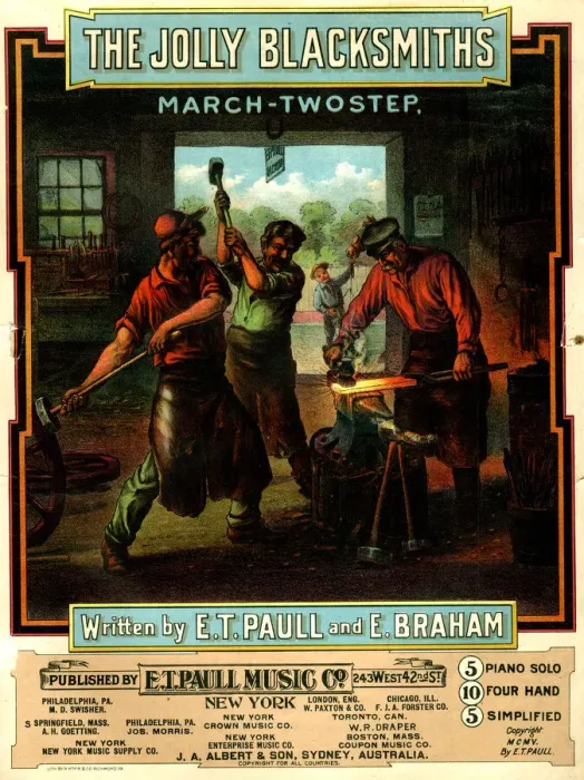 Framed Print : Music cover, The Jolly Blacksmiths March-Twostep Framed Print : Music cover, The Jolly Blacksmiths March-Twostep