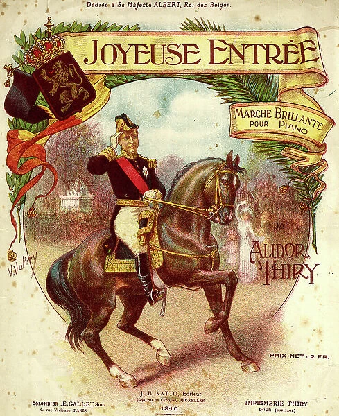 Music cover, Joyeuse Entree, march for piano