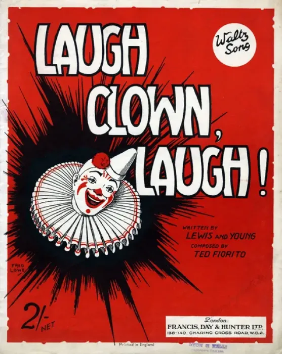 Framed Print : Music cover, Laugh Clown Laugh Framed Print : Music cover, Laugh Clown Laugh