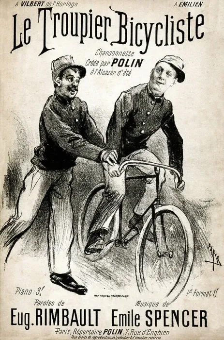 Framed Print : Music cover, Le Troupier Bicycliste (The Bicycle Soldier) Framed Print : Music cover, Le Troupier Bicycliste (The Bicycle Soldier)