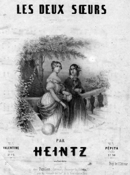 Framed Print : Music cover, Les Deux Soeurs by Heintz Framed Print : Music cover, Les Deux Soeurs by Heintz