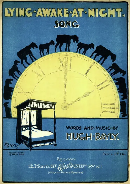 Framed Print : Music cover, Lying Awake at Night Framed Print : Music cover, Lying Awake at Night