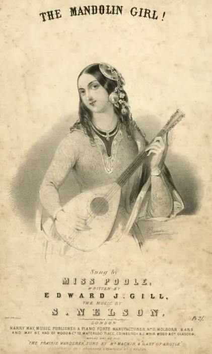 Framed Print : Music cover, The Mandolin Girl, sung by Miss Poole Framed Print : Music cover, The Mandolin Girl, sung by Miss Poole
