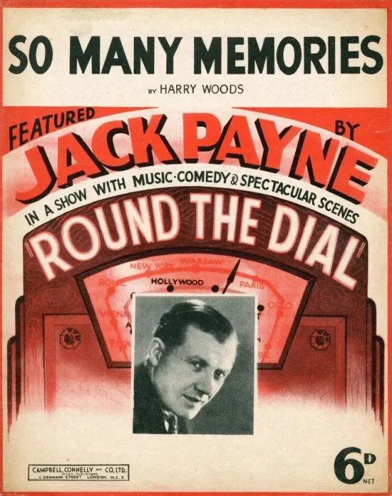 Framed Print : Music cover, So Many Memories, Jack Payne Framed Print : Music cover, So Many Memories, Jack Payne