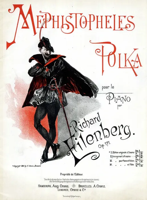 Framed Print : Music cover, Mephistopheles Polka, by Richard Eilenberg Framed Print : Music cover, Mephistopheles Polka, by Richard Eilenberg
