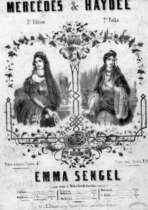 Framed Print : Music cover, Mercedes & Haydee by Emma Sengel Framed Print : Music cover, Mercedes & Haydee by Emma Sengel