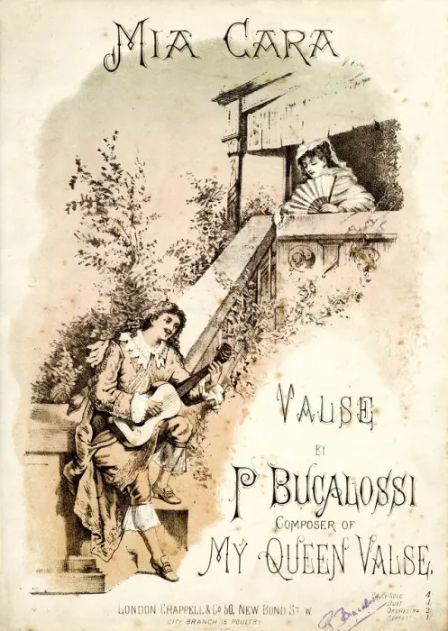 Framed Print : Music cover, Mia Cara Waltz, by P Bucalossi Framed Print : Music cover, Mia Cara Waltz, by P Bucalossi