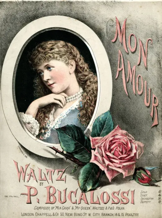 Framed Print : Music cover, Mon Amour Waltz, by P Bucalossi Framed Print : Music cover, Mon Amour Waltz, by P Bucalossi