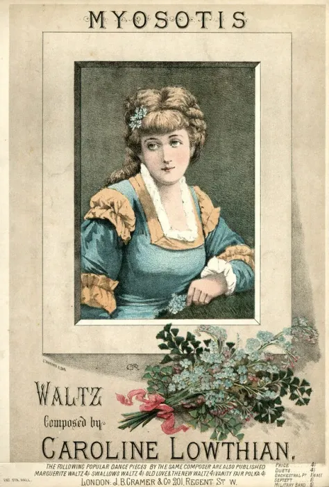 Framed Print : Music cover, Myosotis Waltz, by Caroline Lowthian Framed Print : Music cover, Myosotis Waltz, by Caroline Lowthian