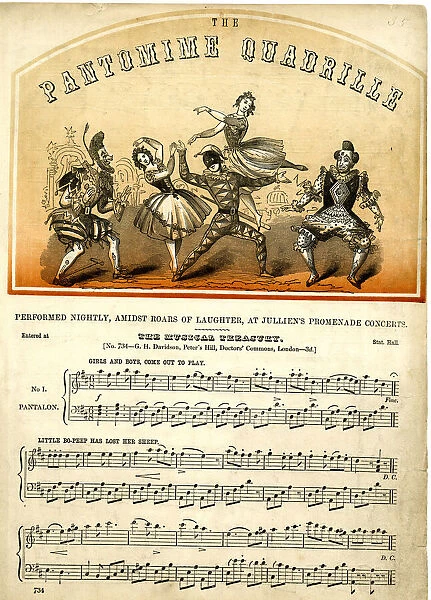 Music cover, The Pantomime Quadrille