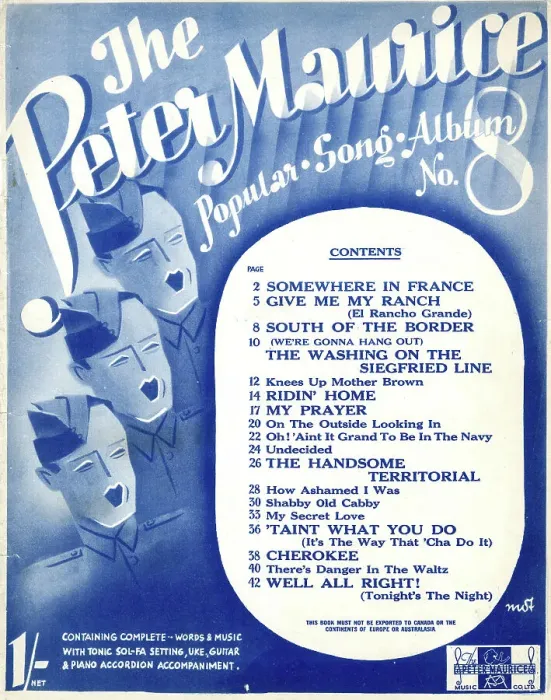 Framed Print : Music cover, The Peter Maurice Popular Song Album Framed Print : Music cover, The Peter Maurice Popular Song Album
