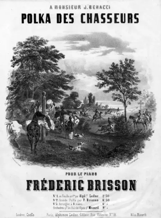 Framed Print : Music cover, Polka des Chasseurs by Frederic Brisson Framed Print : Music cover, Polka des Chasseurs by Frederic Brisson