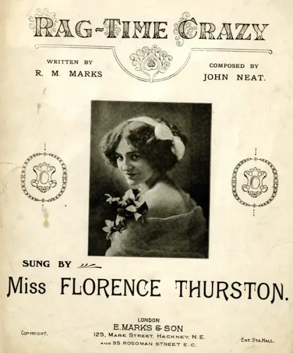 Framed Print : Music cover, Rag-Time Crazy sung by Florence Thurston Framed Print : Music cover, Rag-Time Crazy sung by Florence Thurston