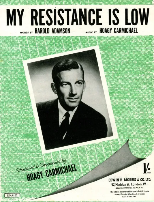 Framed Print : Music cover, My Resistance is Low by Hoagy Carmichael Framed Print : Music cover, My Resistance is Low by Hoagy Carmichael