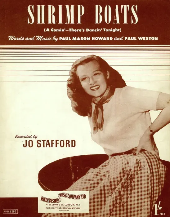 Framed Print : Music cover, Shrimp Boats, recorded by Jo Stafford Framed Print : Music cover, Shrimp Boats, recorded by Jo Stafford