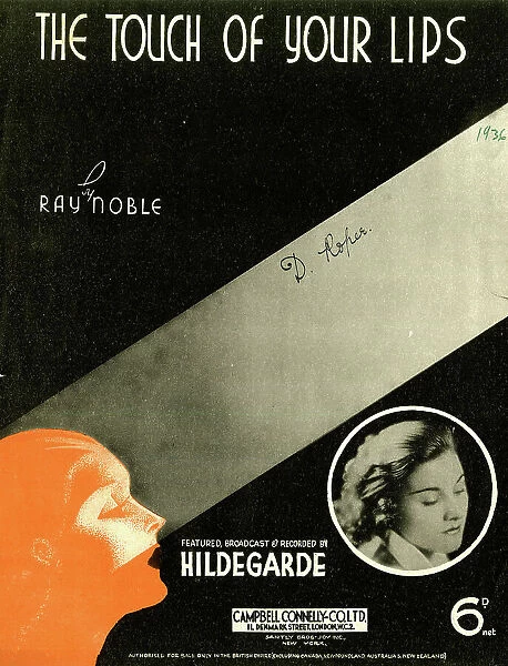 Music cover, The Touch of Your Lips, Hildegarde