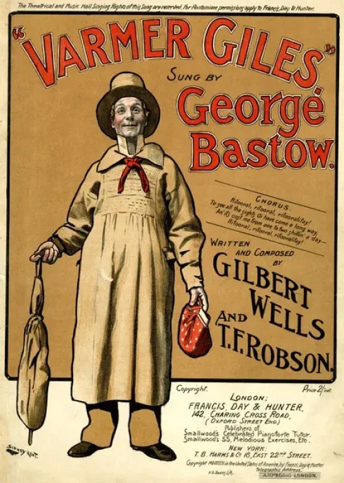 Framed Print : Music cover, Varmer Giles, sung by George Bastow