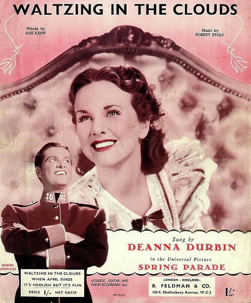 Music cover, Waltzing in the Clouds, Deanna Durbin