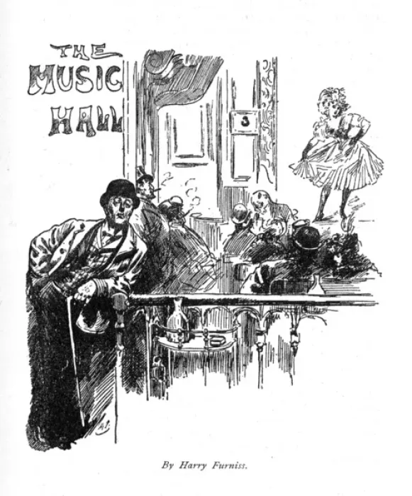 Framed Print : The Music Hall by Harry Furniss Framed Print : The Music Hall by Harry Furniss