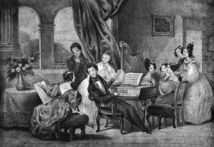 Framed Print : Music at home, 1820 Framed Print : Music at home, 1820
