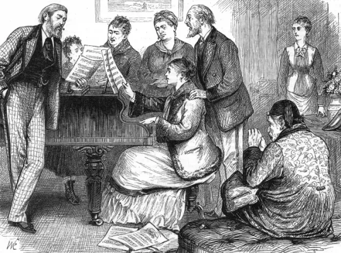 Framed Print : Music at home, 1876
