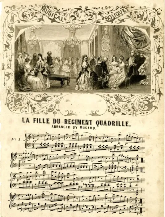 Framed Print : Music sheet, La Fille du Regiment Quadrille Framed Print : Music sheet, La Fille du Regiment Quadrille