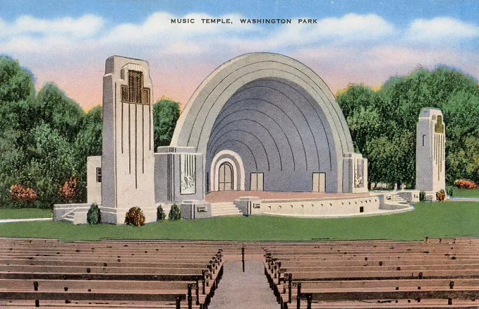 Framed Print : Music Temple, Washington Park, Milwaukee, Wisconsin, USA Date: circa 1940 Framed Print : Music Temple, Washington Park, Milwaukee, Wisconsin, USA Date: circa 1940