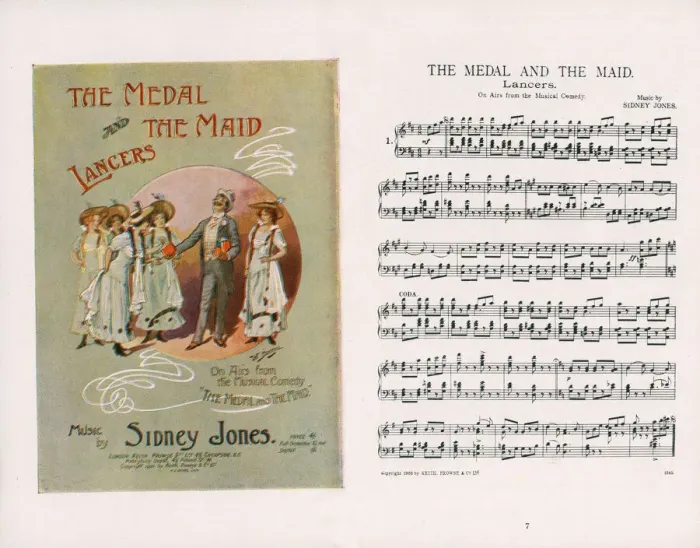 Framed Print : Musical comedy, The Medal and the Maid, Lancers, music by Sidney Jones. Date: 1900s Framed Print : Musical comedy, The Medal and the Maid, Lancers, music by Sidney Jones. Date: 1900s