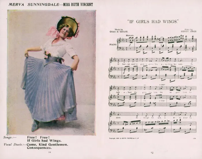 Framed Print : Musical comedy, The Medal and the Maid, song, If Girls Had Wings, music by Sidney Jones Framed Print : Musical comedy, The Medal and the Maid, song, If Girls Had Wings, music by Sidney Jones