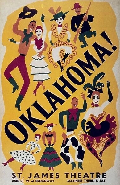 VALUE. Musical comedy Oklahoma. Poster. 1943