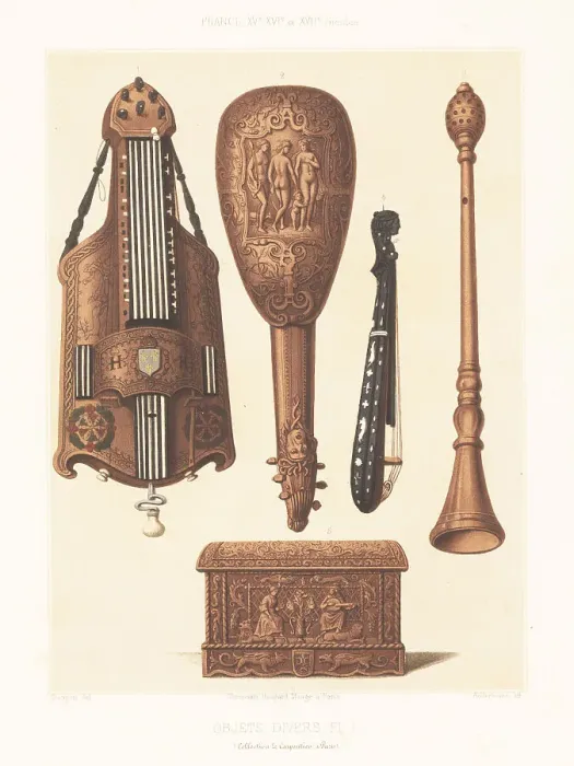 Framed Print : Musical instruments, France, 15th to 17th century Framed Print : Musical instruments, France, 15th to 17th century
